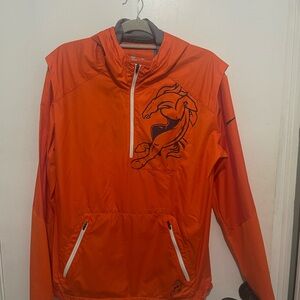 Nike Denver Broncos orange Flight Rush Hooded Jacket with graphic design